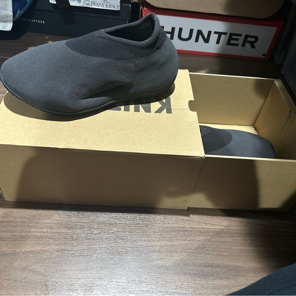 adidas  Yeezy Knit Rnr Slip On  Mens Grey Sneakers Casual Shoes